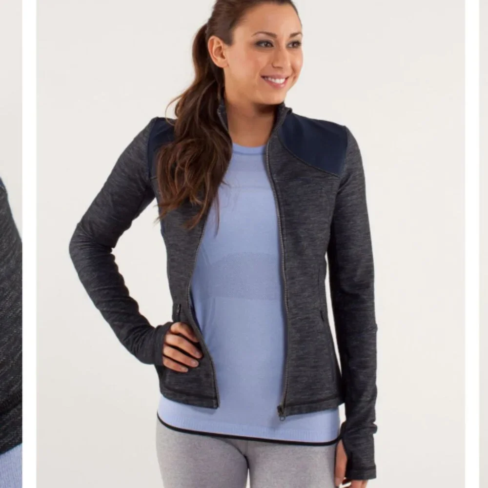{RARE} Lululemon - Reversible Slub Denim Forme Jacket W4A47S | Inkwell | Size 4